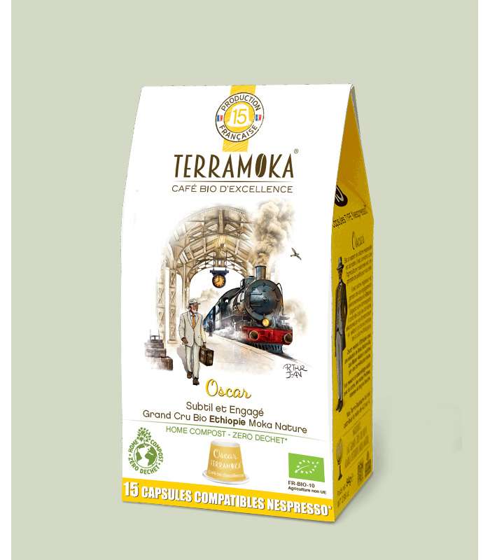 oscar ethiopie, capsule cafe, cafe capsule bio, café capsule nespresso, cafe capsule compatible