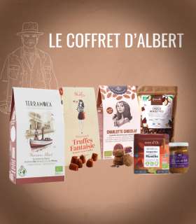 COFFRET ALBERT  offre petit dejeuné,capsule cafe, cafe capsule bio, café capsule nespresso, cafe capsule compatible