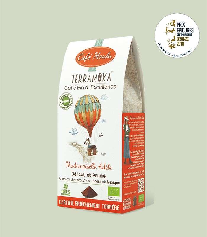 café moulu 100% arabica bio Adèle