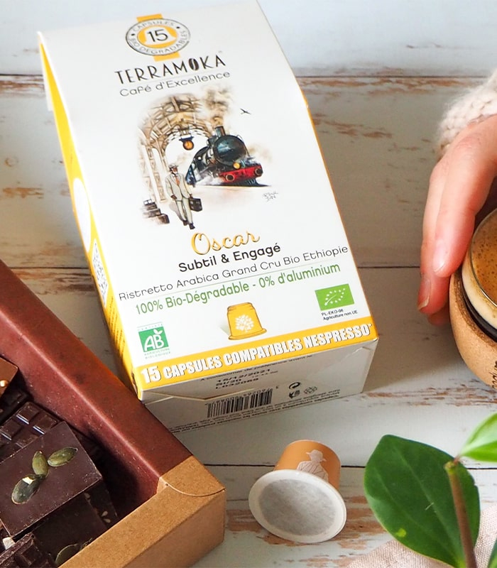 Terramoka Cafe Ethiopie d'excellence Bio, capsule cafe, cafe capsule bio, café capsule nespresso, cafe capsule compatible