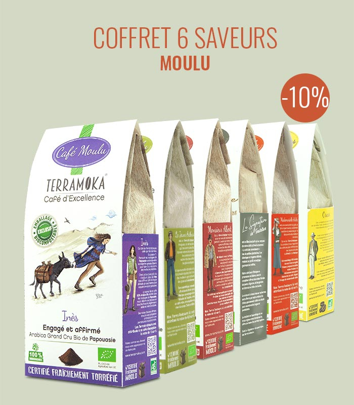 coffret découverte 6 cafés moulu, Terramoka Maxicoffee,  graindecafés, l'Or, Amazon,
