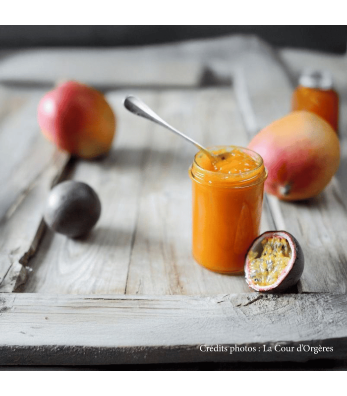 Découvrez notre recette gourmande de confiture au fruit de la passion et à la mangue Passionnément.