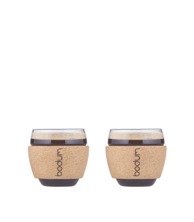 Set de 2 verres BODUM PAVINA tasses à café bande en liège 0,1L